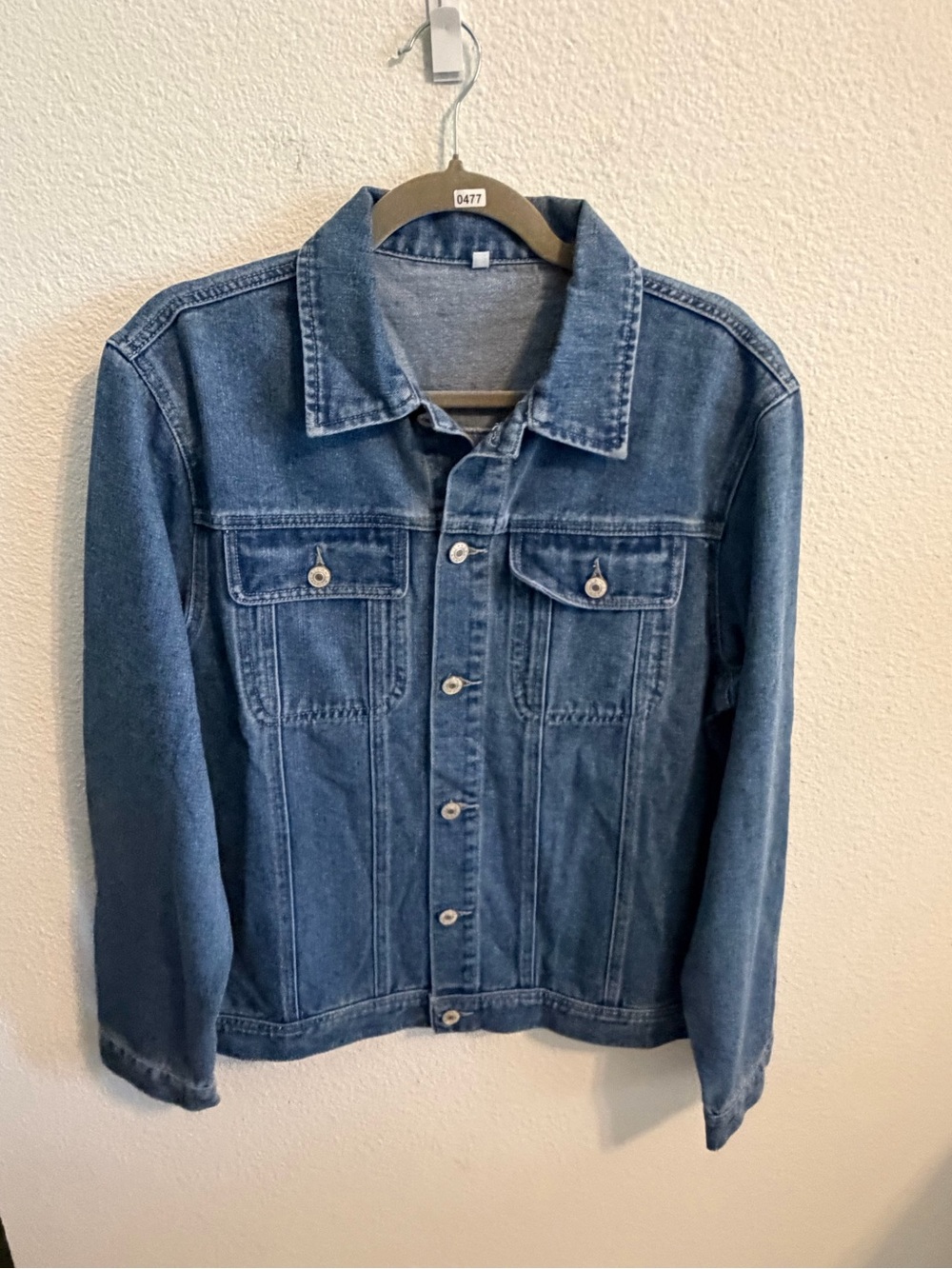 Men's Lightweight Blue Denim Jacket - Classic Button-Front Shirt Jacket